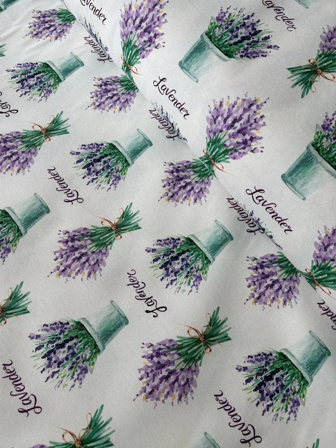 Duck Fabric - Lavender Floral Pattern