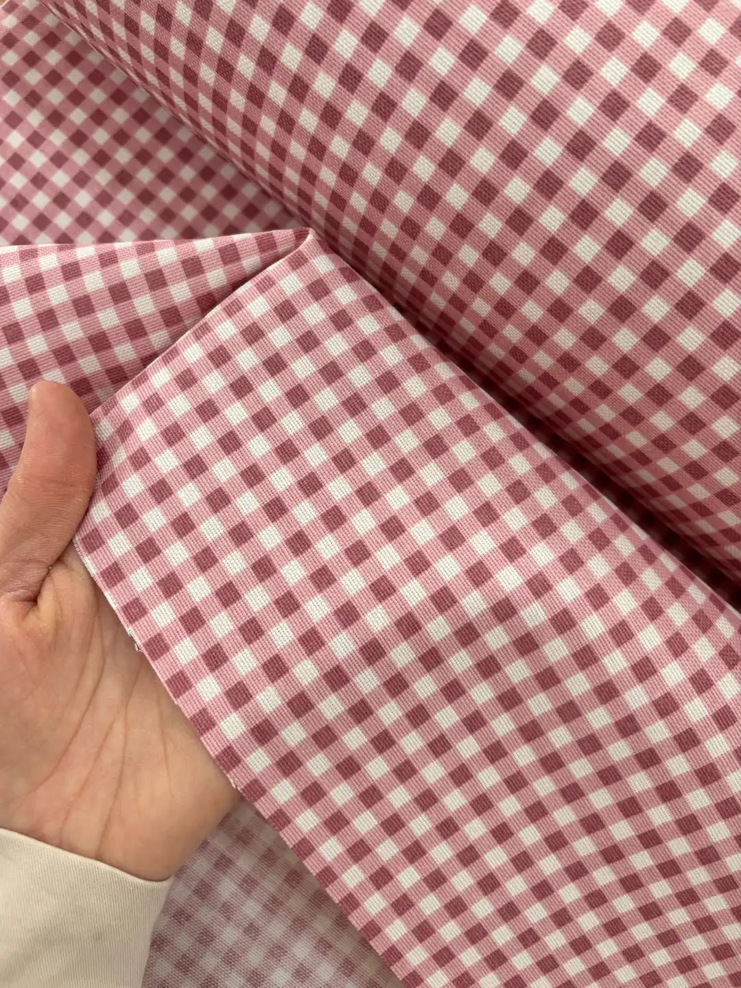 Duck Fabric - Powder Pink Gingham