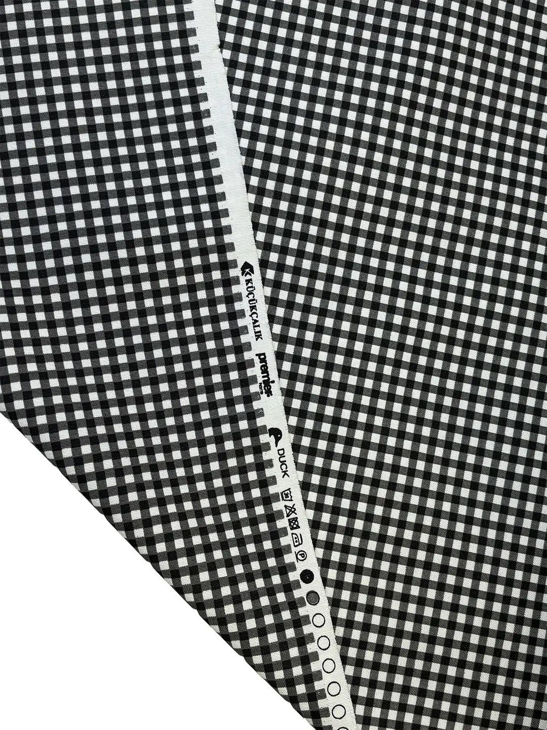 Duck Fabric - Black Gingham