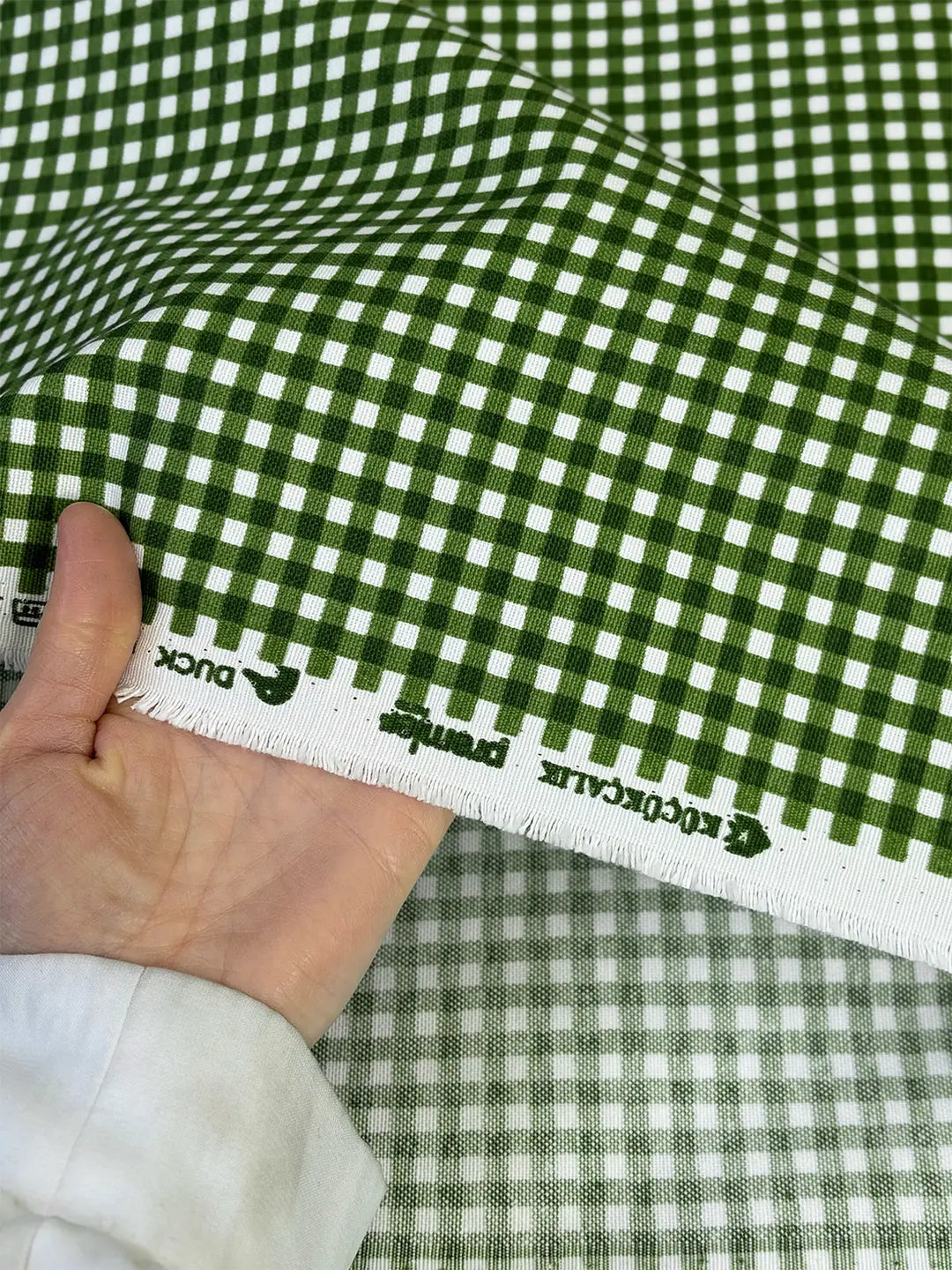 Duck Fabric - Green Gingham