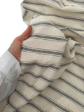 94" Wide 100% Cotton Double Stripe Fabric - Natural/Grey