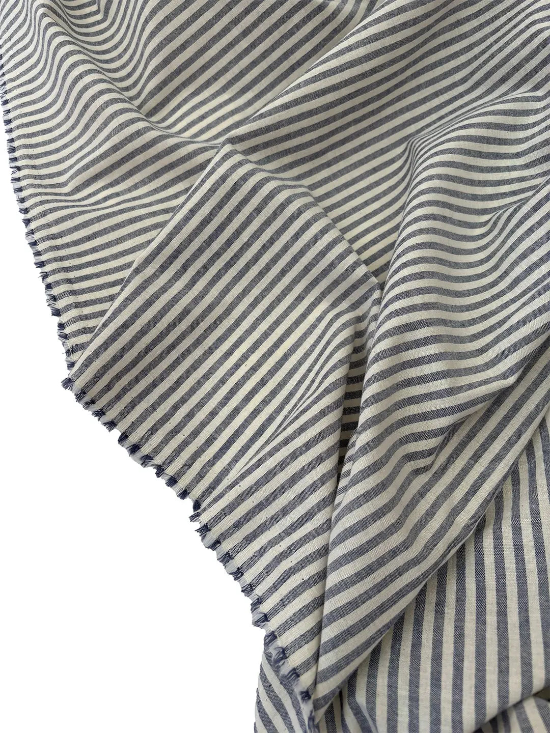 94" Wide 100% Cotton Fine Striped Fabric - Navy Blue
