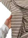 94" Wide 100% Cotton Striped Fabric - Mink/Natural