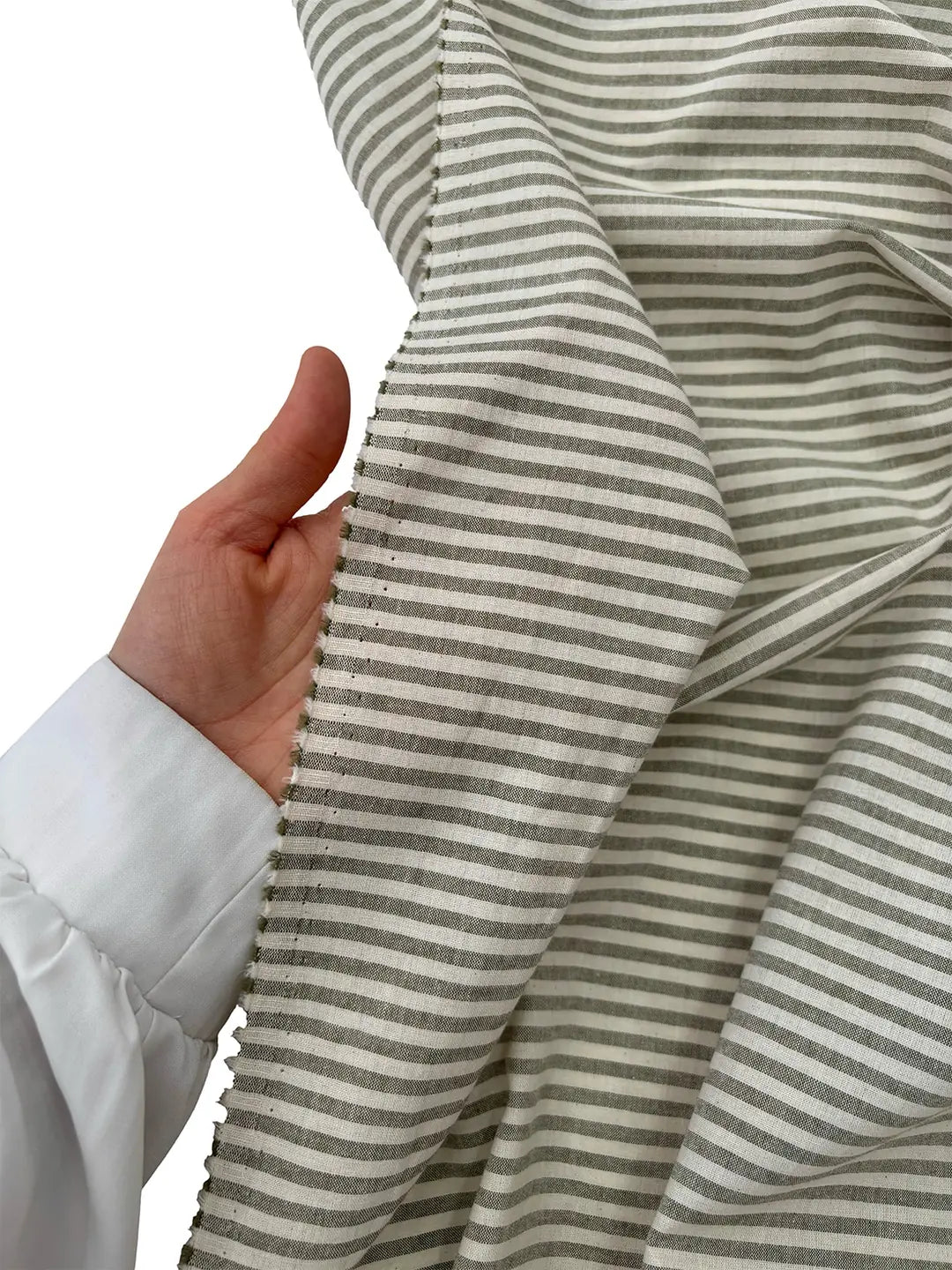 94" Wide 100% Cotton Fine Striped Fabric - Green