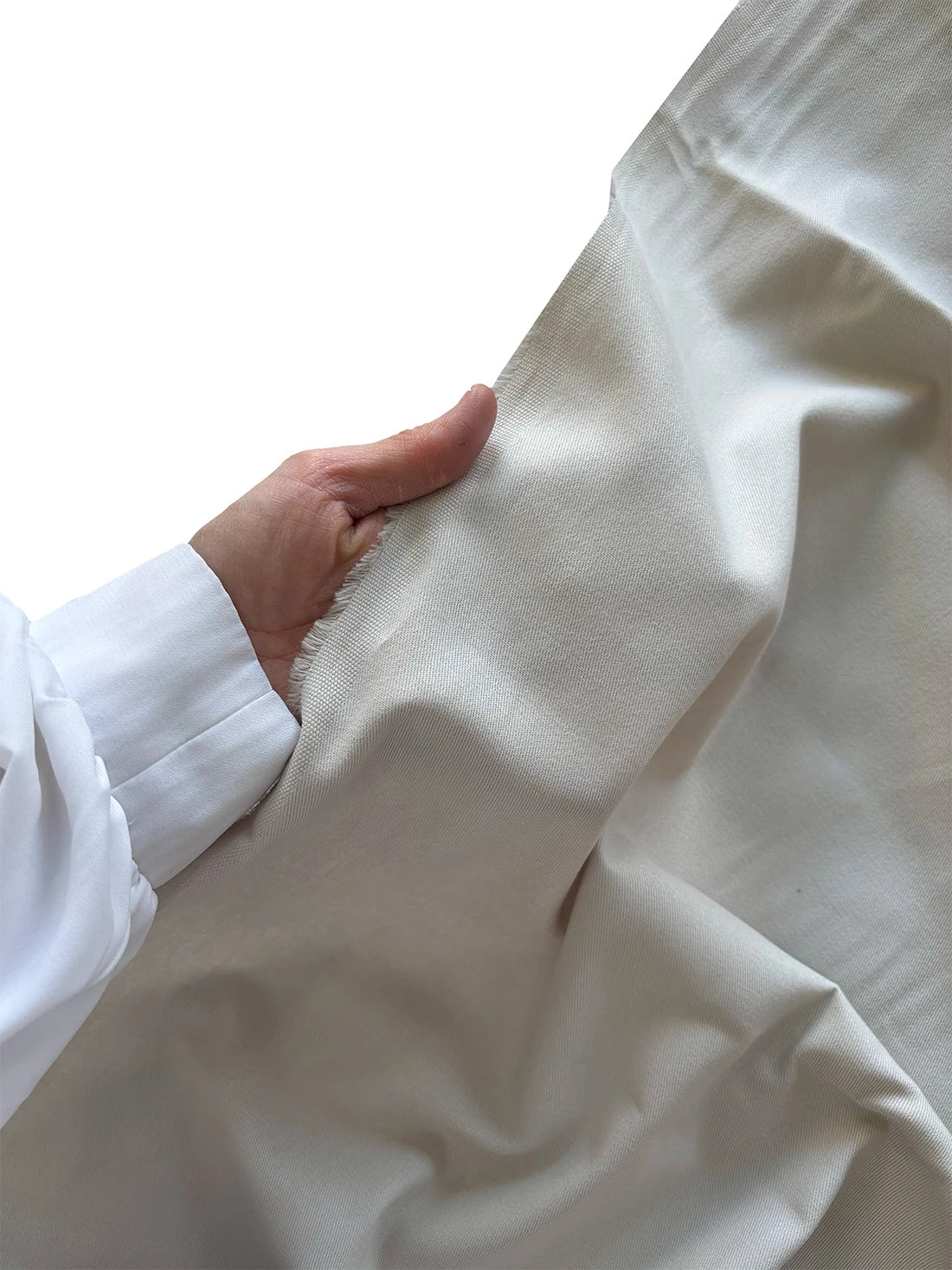 Fine 100% Cotton Gabardine Fabric - White