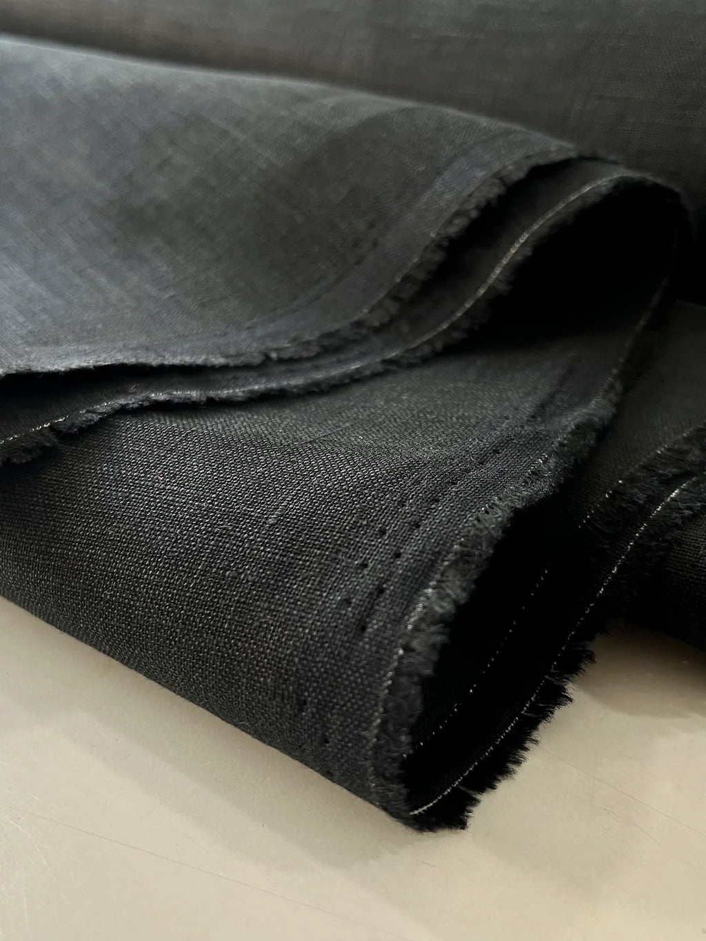 100% Linen Fabric in Black (185 GSM) - 57" wide, sold by the yard