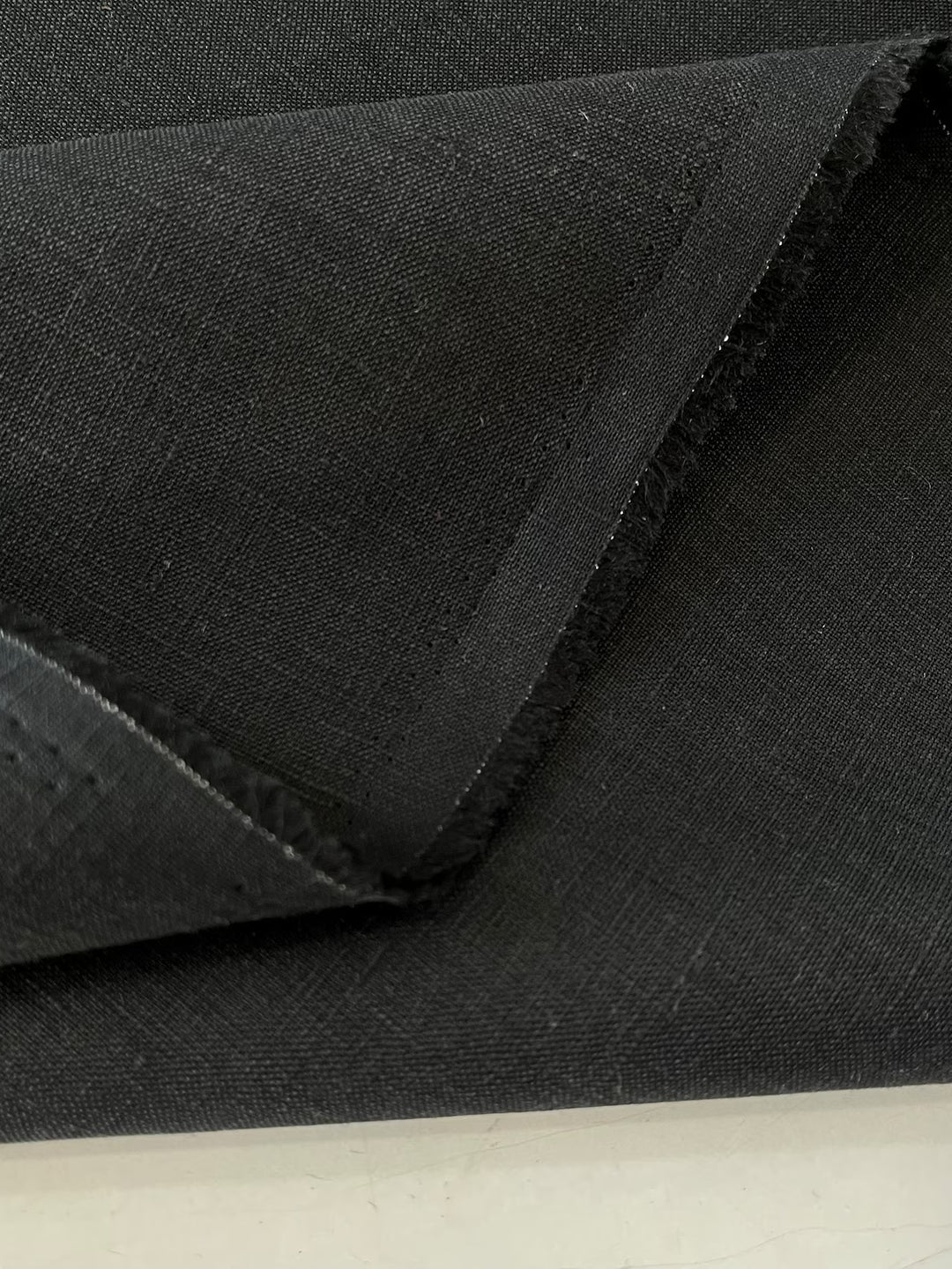 100% Linen Fabric in Black (125 GSM) - 57" wide, sold by the yard