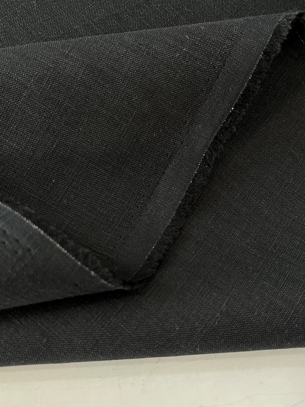 100% Linen Fabric in Black (185 GSM) - 57" wide, sold by the yard