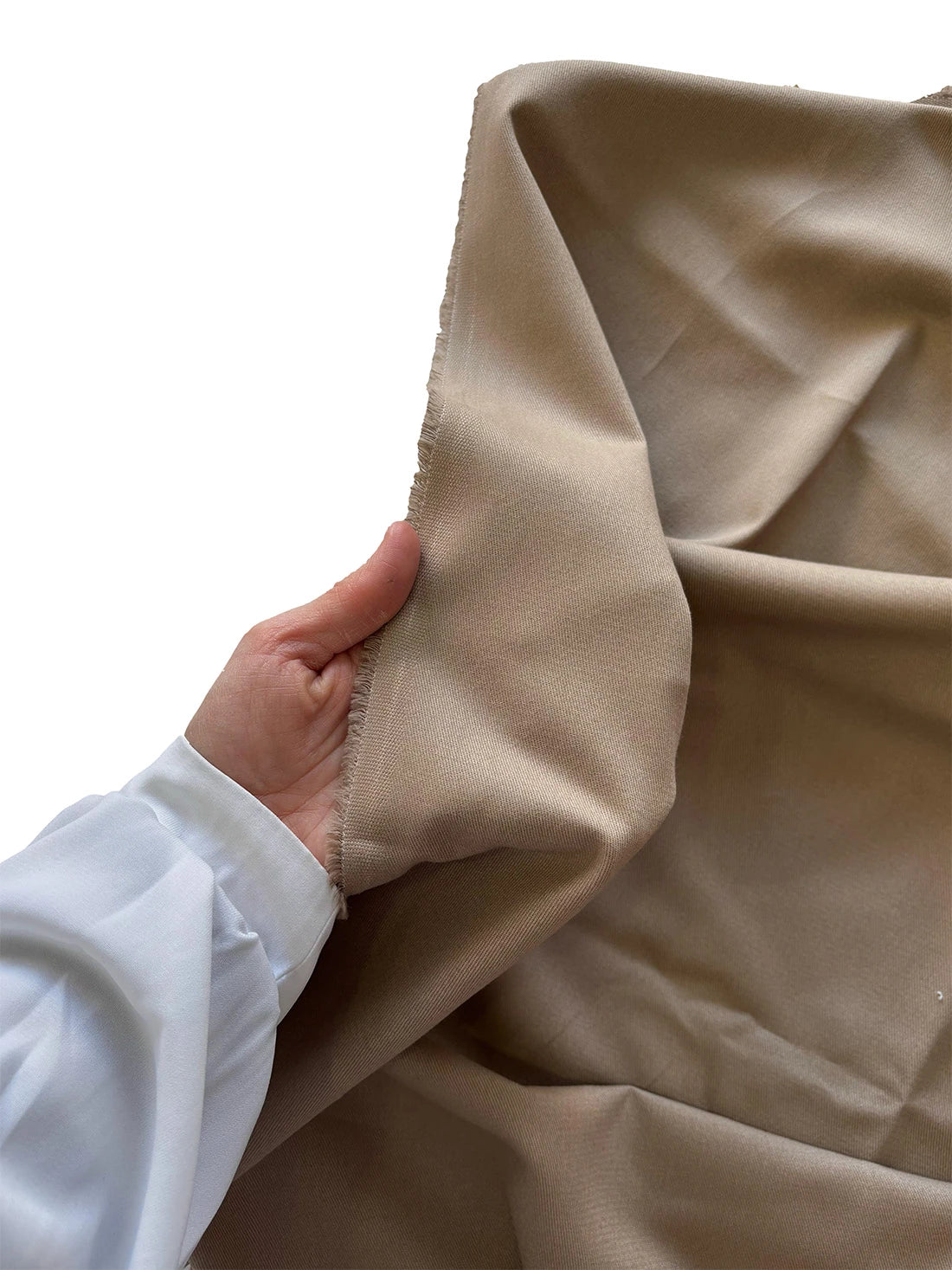 Fine 100% Cotton Gabardine Fabric - Mink