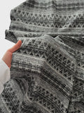 Jacquard Chanel Tweed Fabric Diamond Pattern - Black/Dark Grey