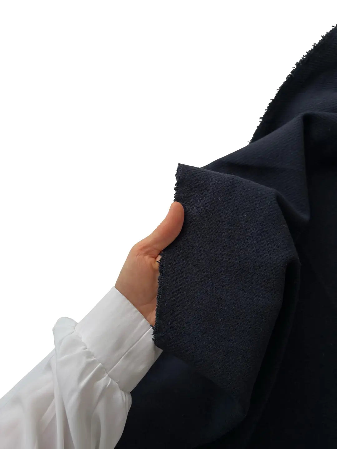 Gabardine Weave Cashmere Coating Fabric - Navy Blue