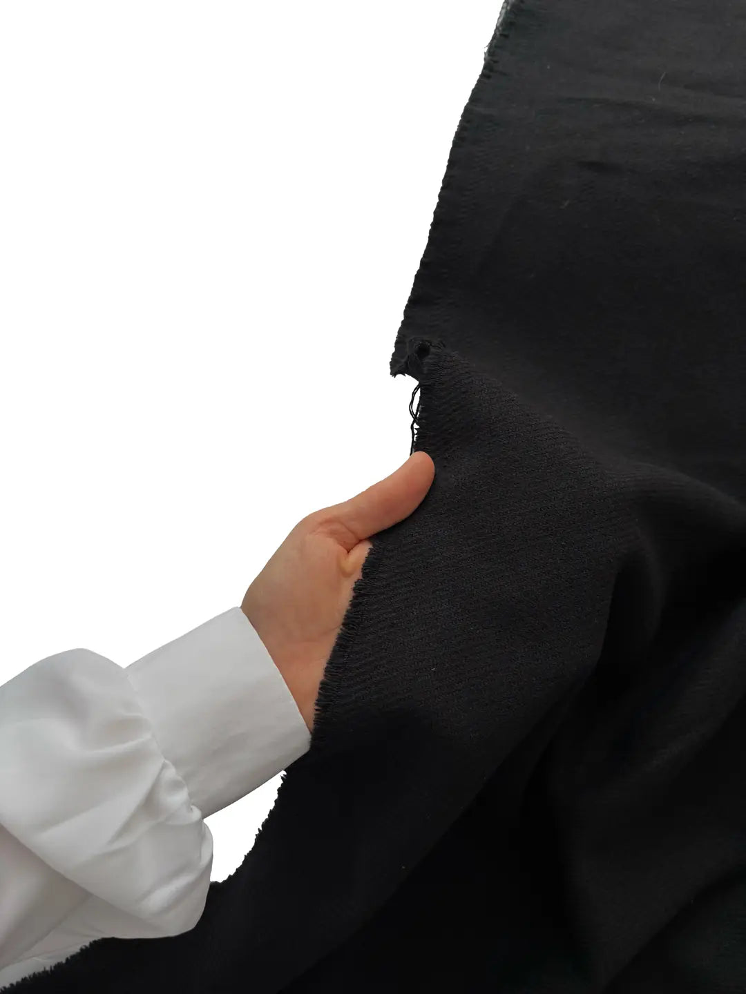 Gabardine Weave Cashmere Coating Fabric - Black