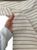 94" Wide 100% Cotton Striped Fabric - Natural/Terracotta