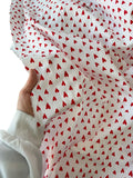 100% Cotton Poplin Fabric - Red Heart Print