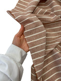 94" Wide 100% Cotton Striped Fabric - Terracotta/Natural