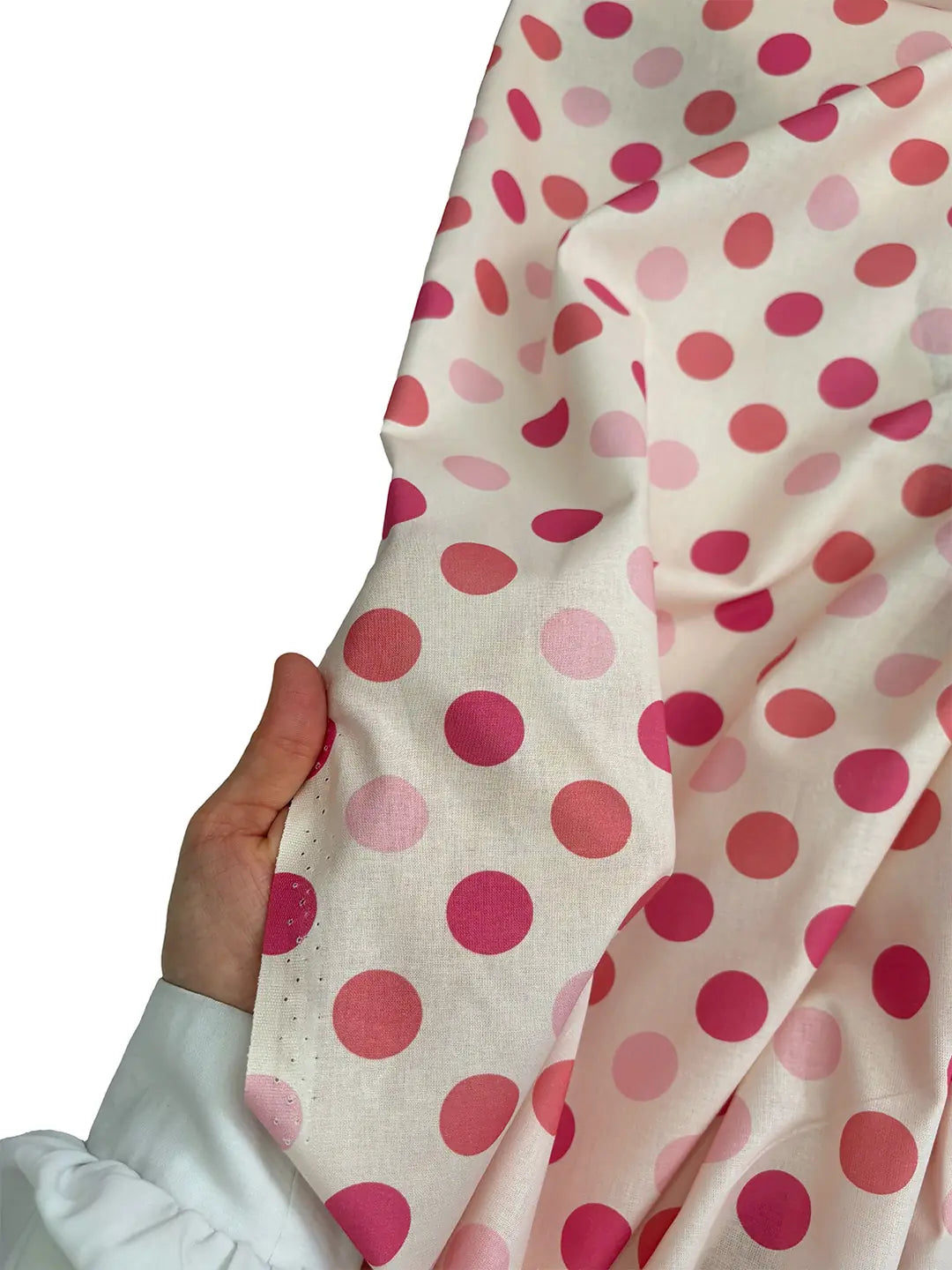 94" Wide 100% Cotton Polka Dot Fabric - Pink