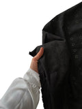 Crisp Cotton Floral Scalloped Fabric - Black