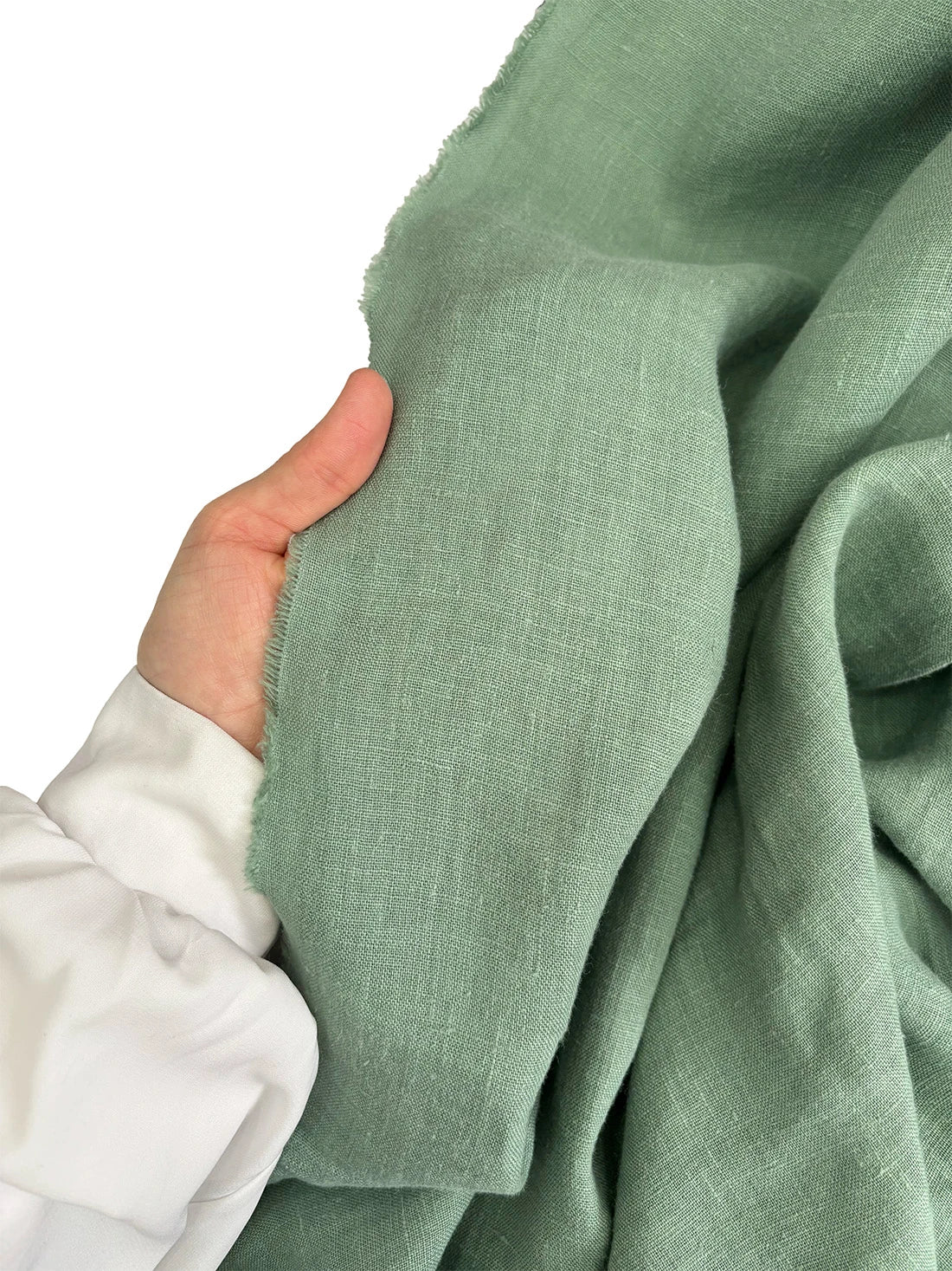 100% Linen Fabric Mint Green