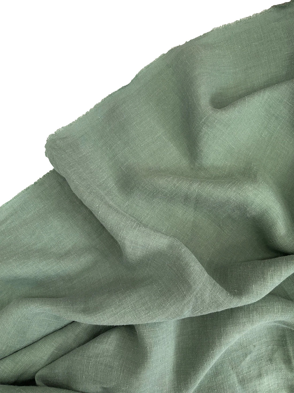 100% Linen Fabric Mint Green