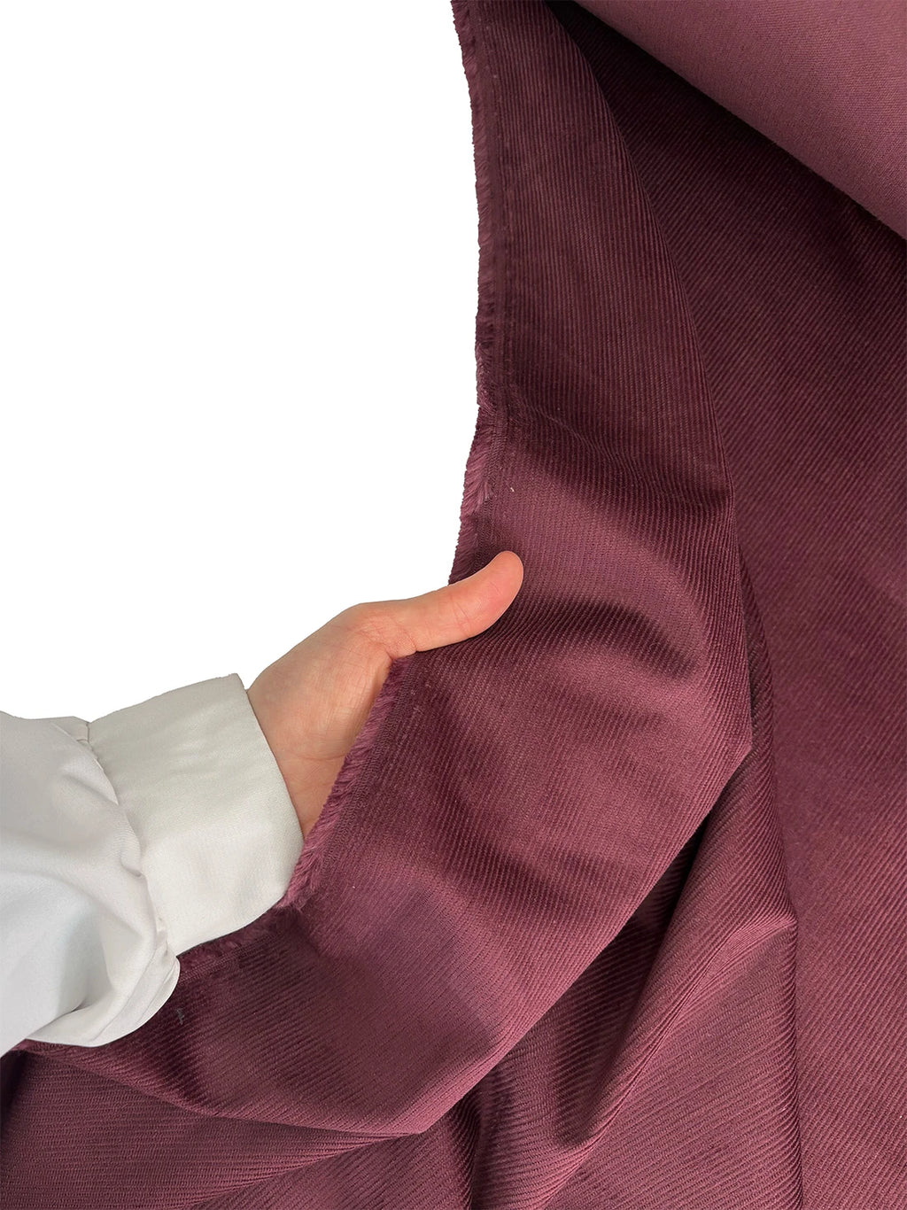 Cotton - Lycra Ribbed Corduroy Fabric - Plum