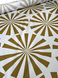 Cotton Satin Geometric Pattern Fabric - Olive Green