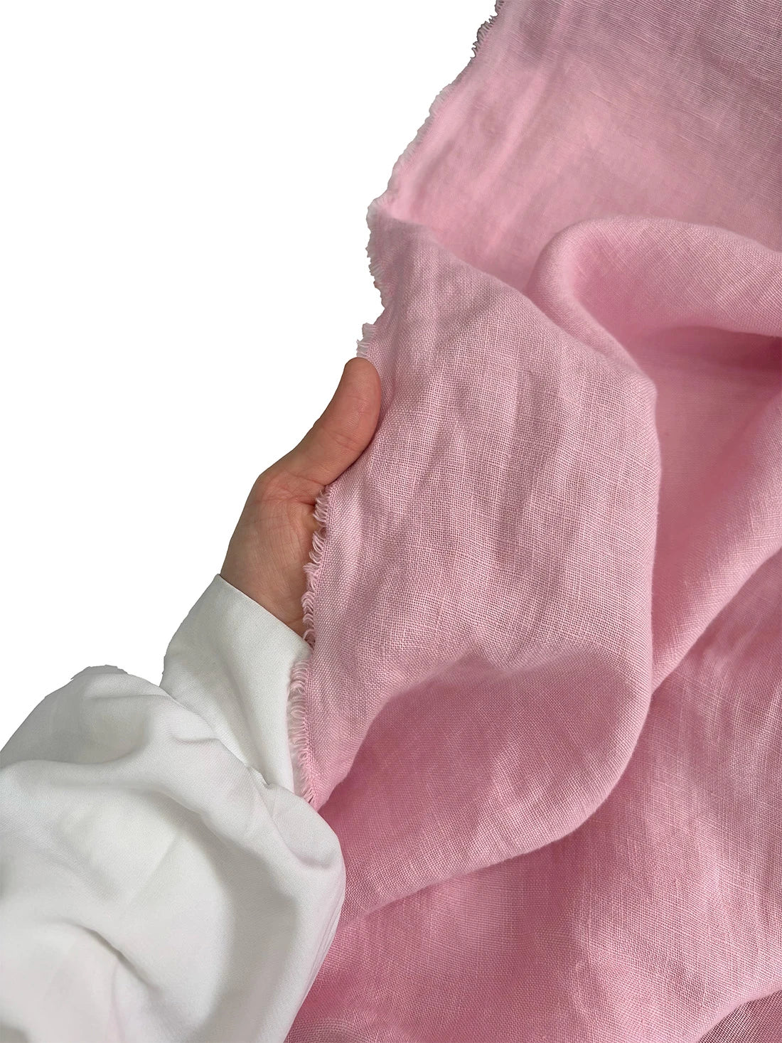 100% Linen Fabric Pink