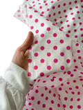100% Cotton Polka Dot Poplin Fabric - Fuchsia