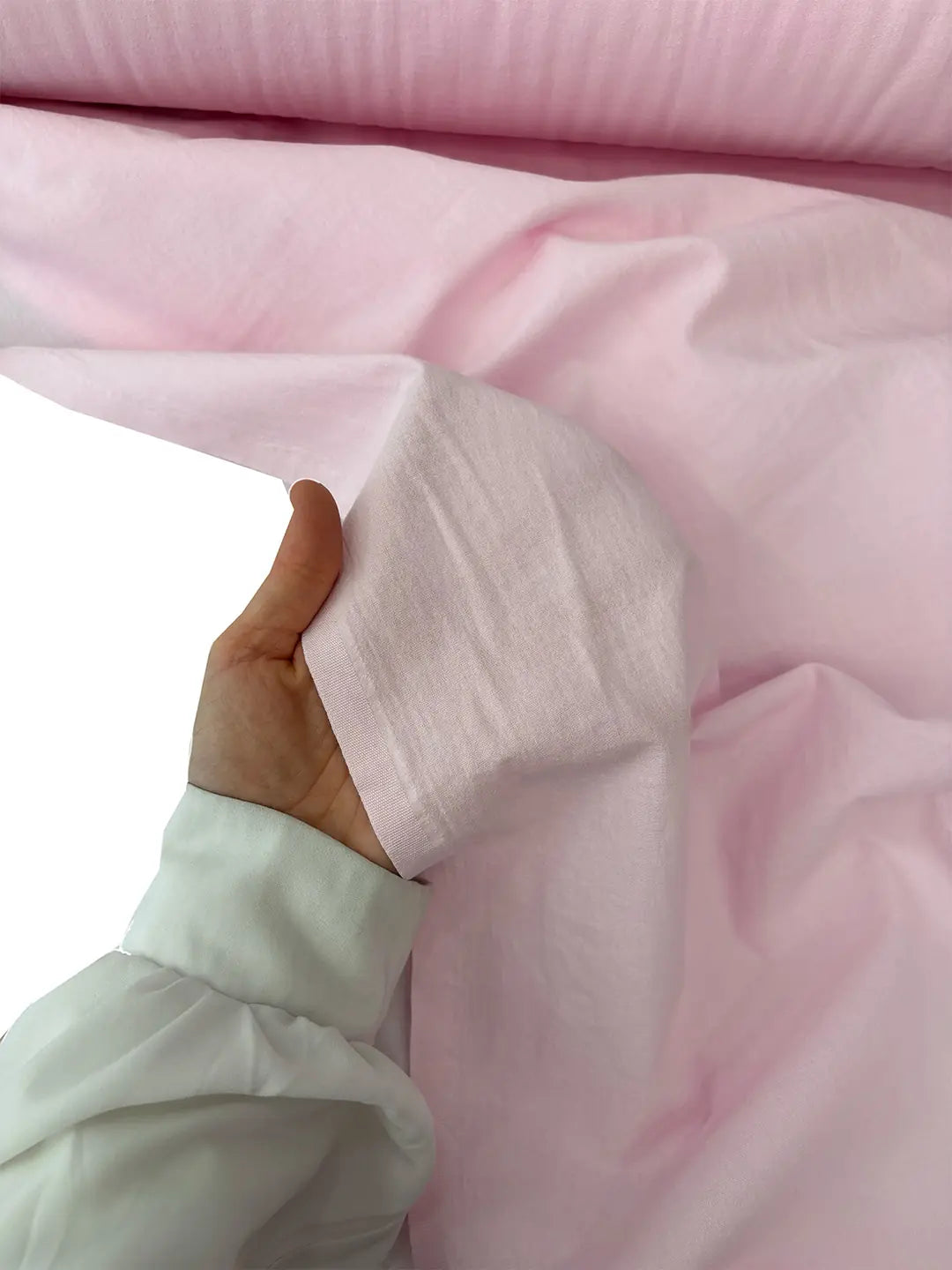 94" Wide 100% Organic Cotton Poplin Fabric - Baby Pink