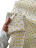100% Cotton Polka Dot Poplin Fabric - Yellow