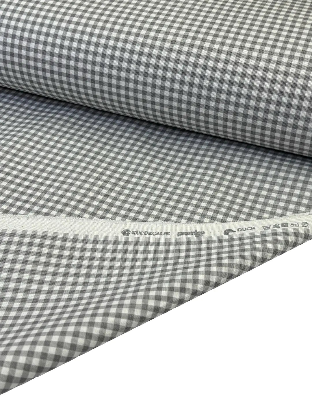 Duck Fabric - Gray Gingham