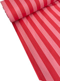 94" Wide 100% Cotton Thick Retro Stripe Fabric - Pomegranate Red