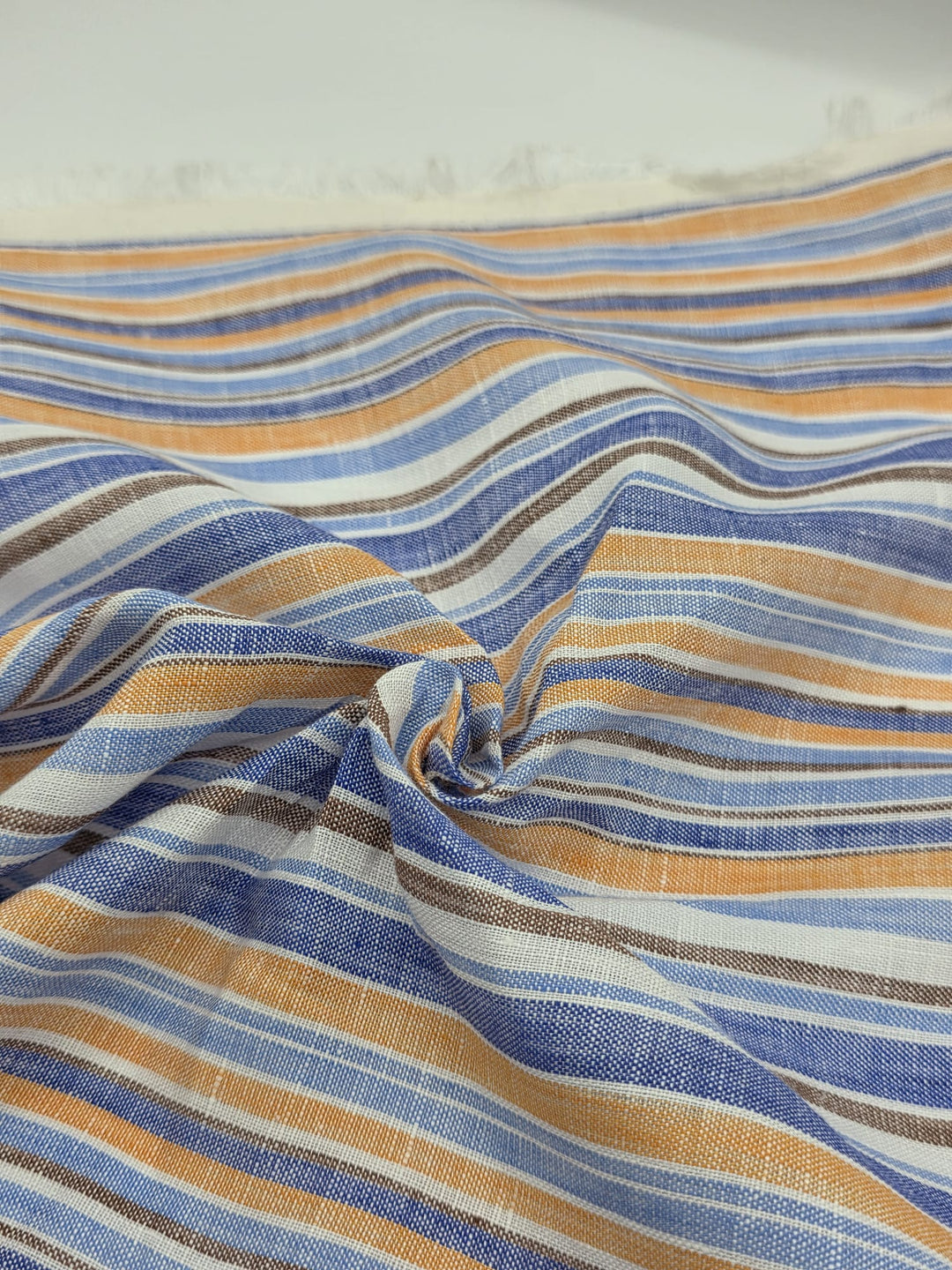 100% Linen Fabric in Multi Stripe - 57" wide, sold by the yard