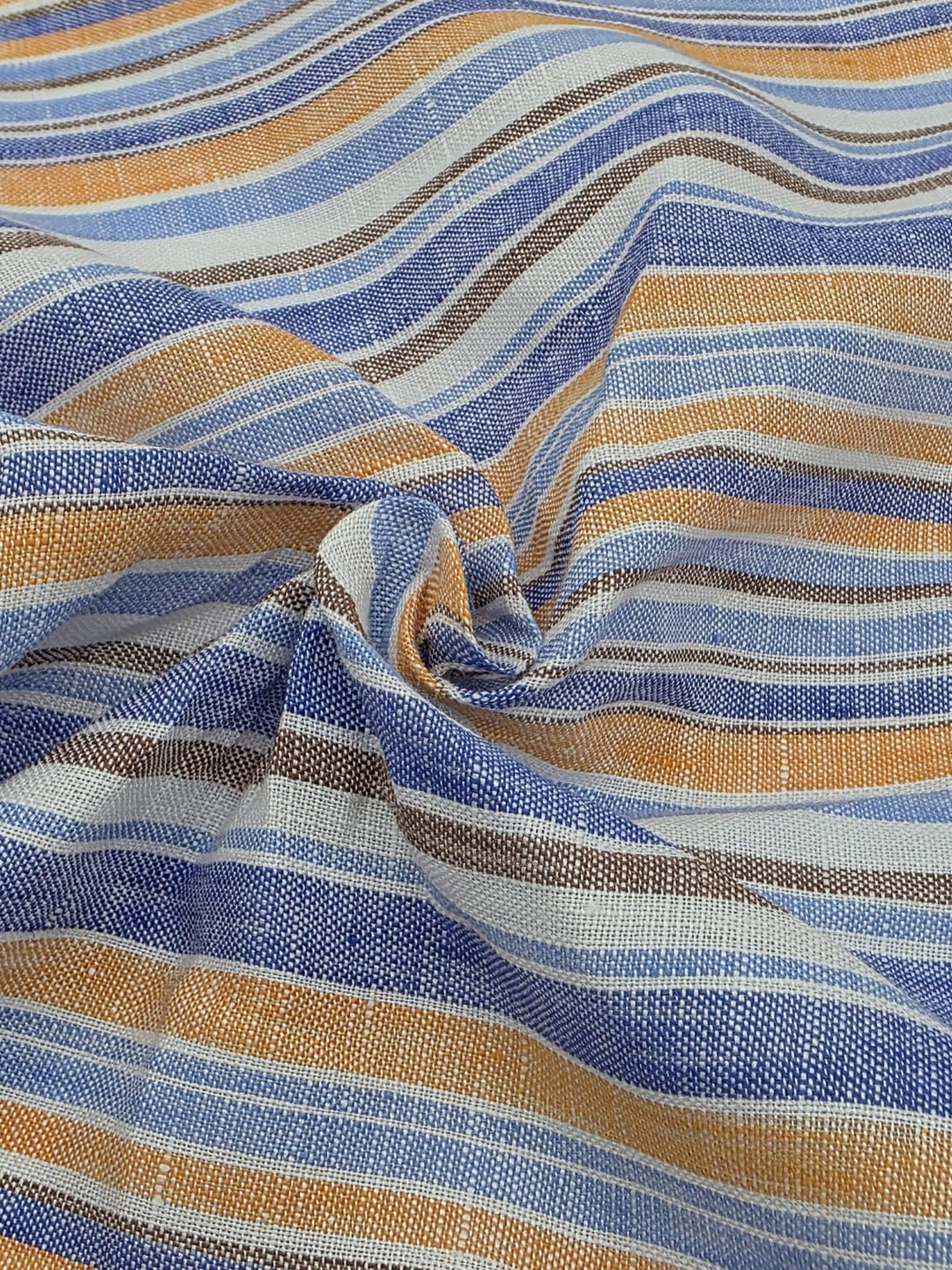 100% Linen Fabric in Multi Stripe - 57" wide, sold by the yard