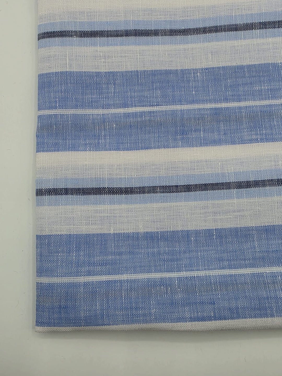 100% Linen Fabric in Blue Stripe - 57" wide, sold by the yard