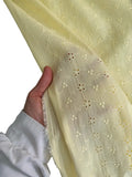 Crisp Cotton Floral Scalloped Fabric - Yellow