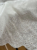 100% Cotton Zara-Style Print Scalloped Fabric - White