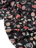 100% Cotton Black Ethnic Print Canvas Fabric