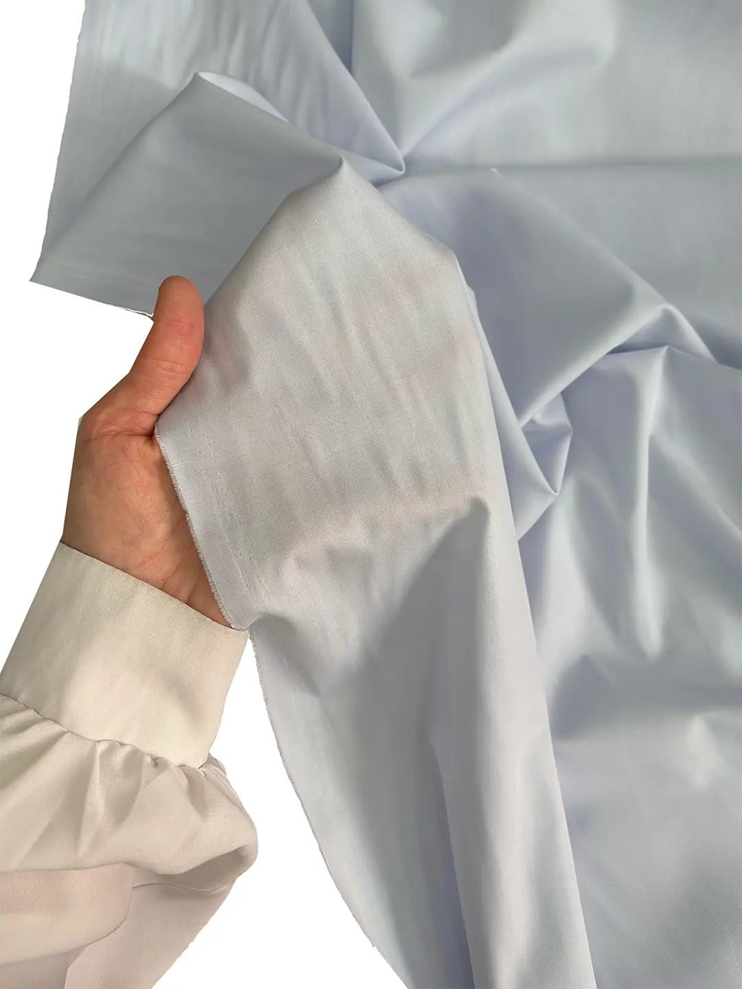 100% Cotton Poplin Fabric - Soft Baby Blue