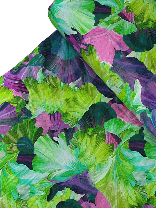 100% Cotton Tropical Leaf Print Canvas Fabric