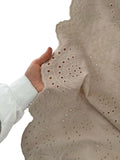 100% Cotton Zara-Style Print Scalloped Fabric - Beige