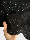 100% Cotton Zara-Style Print Scalloped Fabric - Black