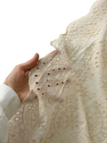 100% Cotton Zara-Style Print Scalloped Fabric - Cream